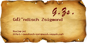 Gündisch Zsigmond névjegykártya